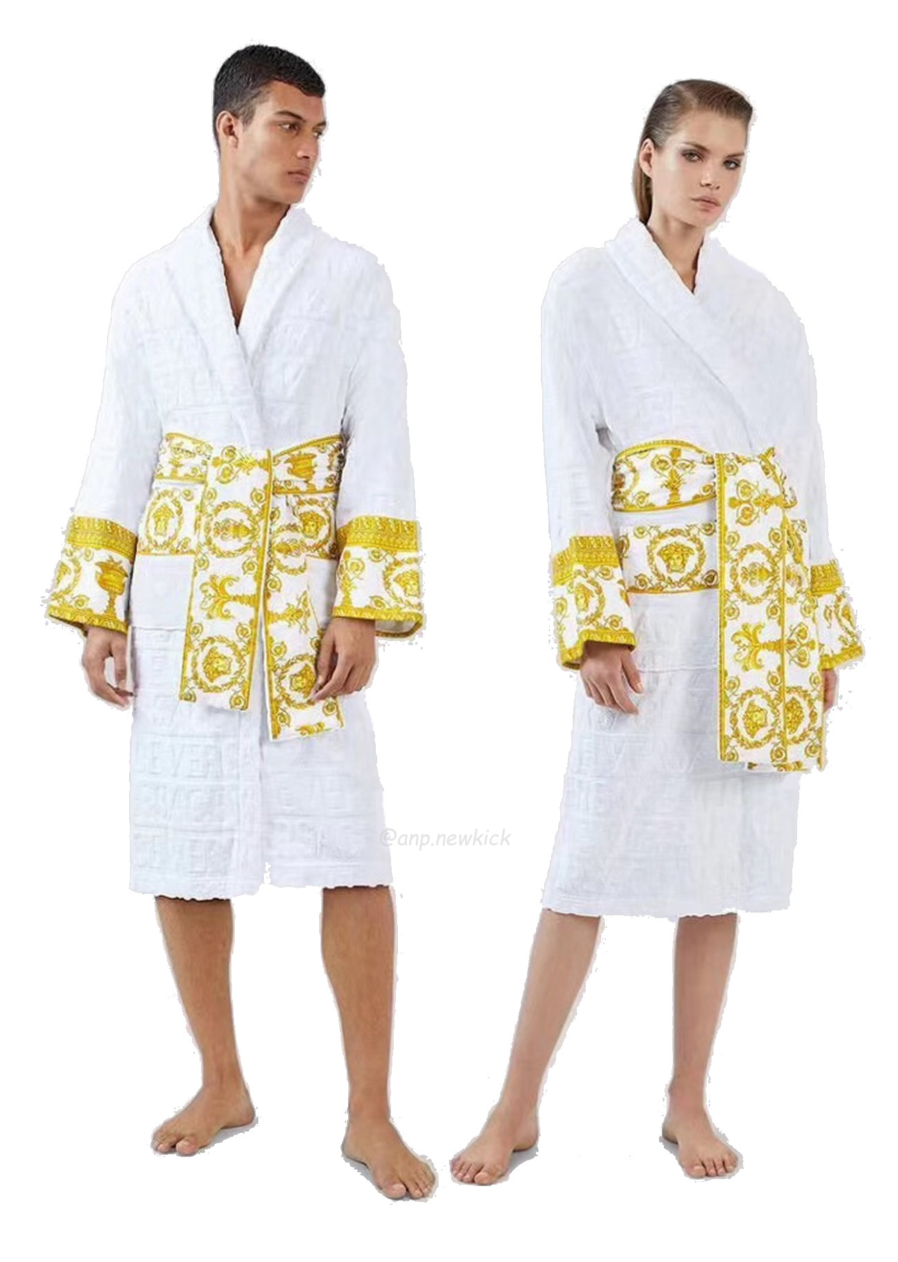 Versace Baroque Logo Jacquard Cotton Bathrobe (5) - newkick.app